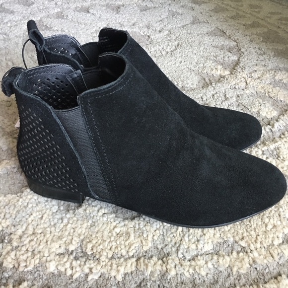 Steve Madden Shoes - STEVE MADDEN Black Suede Ankle Bootie "Reuben"